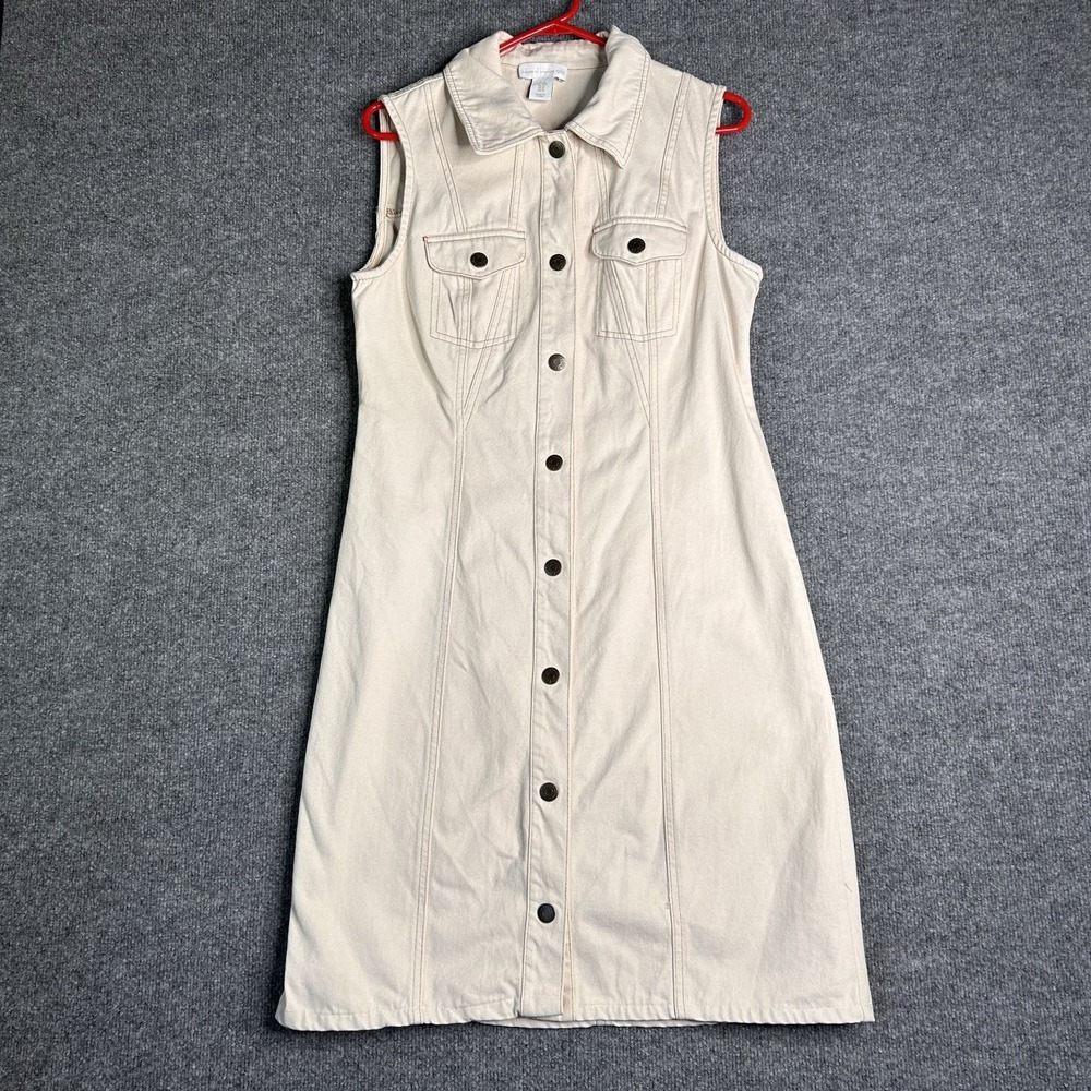 House Of Harlow 1960 Cream Denim Midi‎ Dress Size Medium